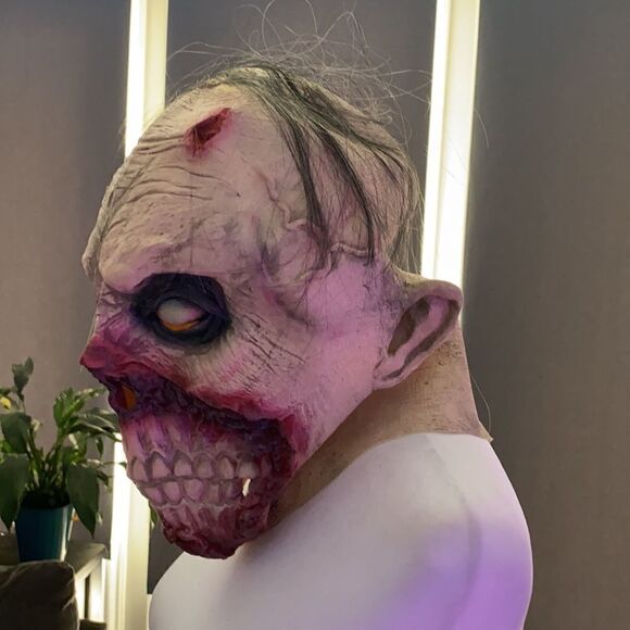 Scary Skull/Skeleton Full Head Mask Halloween Costume One Size NEW - Picture 2 of 5